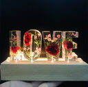 Creative Dried Flower Night Light LOVE Letter Table