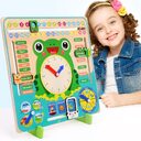 Montessori Wooden Toys Baby Weather Season Calendar Clock
