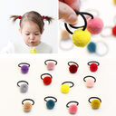 Korean candy color children's hair ball ring tie