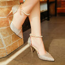 women pumps pearl bead High Heels shoes sequined