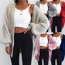Solid color loose European and American sweater mid-length