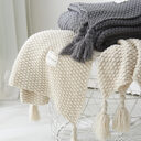 Fringed Knitting Blanket Wool