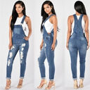 Jeans hole high elastic feet fashion denim strap