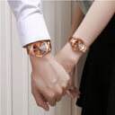 Coffee Gold Luminous Waterproof Steel Band Couple Student