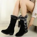 Snow Boots Mid-calf Faux Fur Plush Winter Women