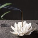White porcelain incense burner lotus