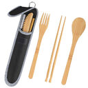 Portable Travel Bamboo Cutlery Stainless Steel Straw Chopsticks