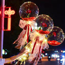 LED Luminous Balloon Rose Bouquet Transparent Bobo Ball