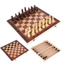 3 in 1 Backgammon Chess Set