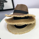 New Women Natural Wide Brim Burr Raffia Straw