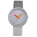 Women Watch Gray Contrast Leather Quartz Watches Lovers