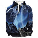 Animal 3d Wolf Pattern Hoodie Men And Women