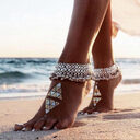 Boho Anklets Bohemian Silver Color Anklet Chain Bell