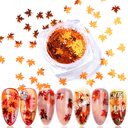 Gradient Maple Leaf Nail Sequins