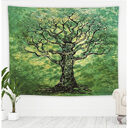 Nature Wall Tapestry Tree Forest Starry Sky Psychedelic