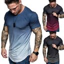 Gradient T-shirt Summer Round Neck Short Sleeve Men