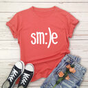 S-5XL Plus Size TShirt Women New Smile Letter