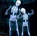 Halloween Skeleton Costume Scary Skull Jumpsuit Carnival Party