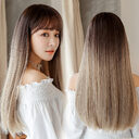 Fashion realistic hair long straight wig jiafa chemical