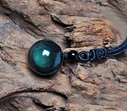 Natural Obsidian Rainbow Eye Transfer Good Luck Pearl