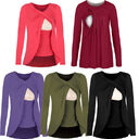 Europe maternity cotton round neck can uncover feeding
