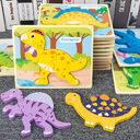 Baby Wooden Cartoon Dinosaur 3D Puzzle Jigsaw