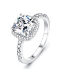 925 Sterling Silver Square Diamond Ring