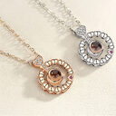 I love you 100 languages memory projection necklace