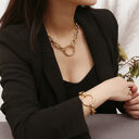 Personality Punk Exaggerated Metal Necklace Simple Geometric Circle