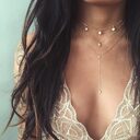 Moon Star Necklace Multilayer Set Sweater Chain