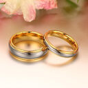 Tungsten steel couple gold ring Europe