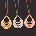 3 Water Droplet Engraving Name Stainless Steel Jewelry