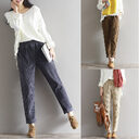 Large Size Women's Art Fan Xian Thin Corduroy