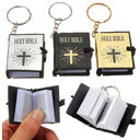 Mini English Holy Bible Key Chains Real Paper