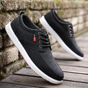 Men's Lace-up Canvas Shoes Casual Men Breathable Walking