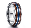 Nuncad Polished 8MM Hawaiian Koa Wood Men Ring