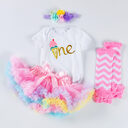 Baby girl birthday dress alphabet romper