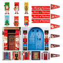 Christmas decorations couplets curtains banners pull flags hanging