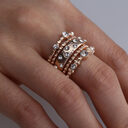 European And American Jewelry Rose Gold Stackable Diamonds