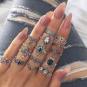 Bohemian Retro Crystal Flower Leaves Hollow Lotus Gem