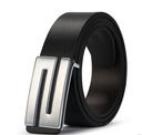 The young man's belt buckle smooth leather belts