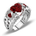 Princess Ring Heart-shaped Ruby Engagement