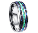 Nuncad 8mm Tungsten Caibide Wedding Ring Band Abalone