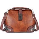 Women Handbag Leather Small Doctor Bag Shoulder Female