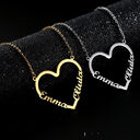 Fashion Stainless Steel Name Heart Necklace for Women