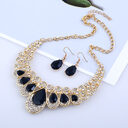 American jewelry fashion temperament Metal Necklace Earrings Set