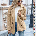 Loose Lapel Fluffy Coat Winter Button Jacket Cardigan