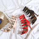 British high tube sexy heel sandals women belt