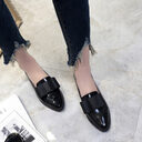 Women Flats Bowtie Loafers Shoes Ballet Pointed Toe