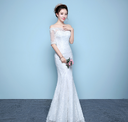 wedding dress bride fishtail waist Qi word shoulder